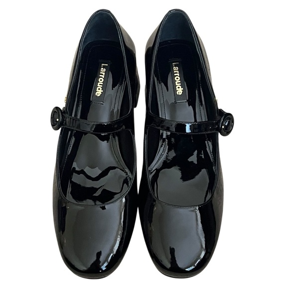 Larroudé Larroude Blair Block Pump In Black Patent Size 7 - Picture 3 of 10